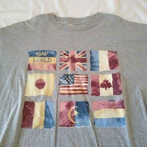 Gap Worldwide Flags Gray T-Shirt Men's Size XL
